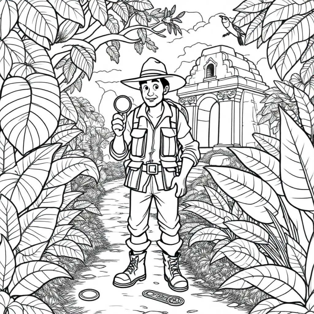 ontdekkingsreiziger kleurplaat voor kinderen