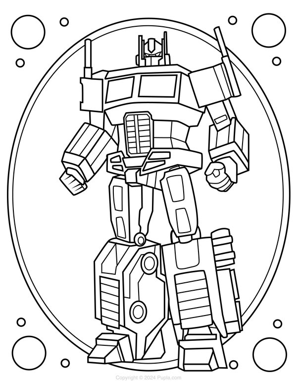 Optimus Prime coloring page for children
