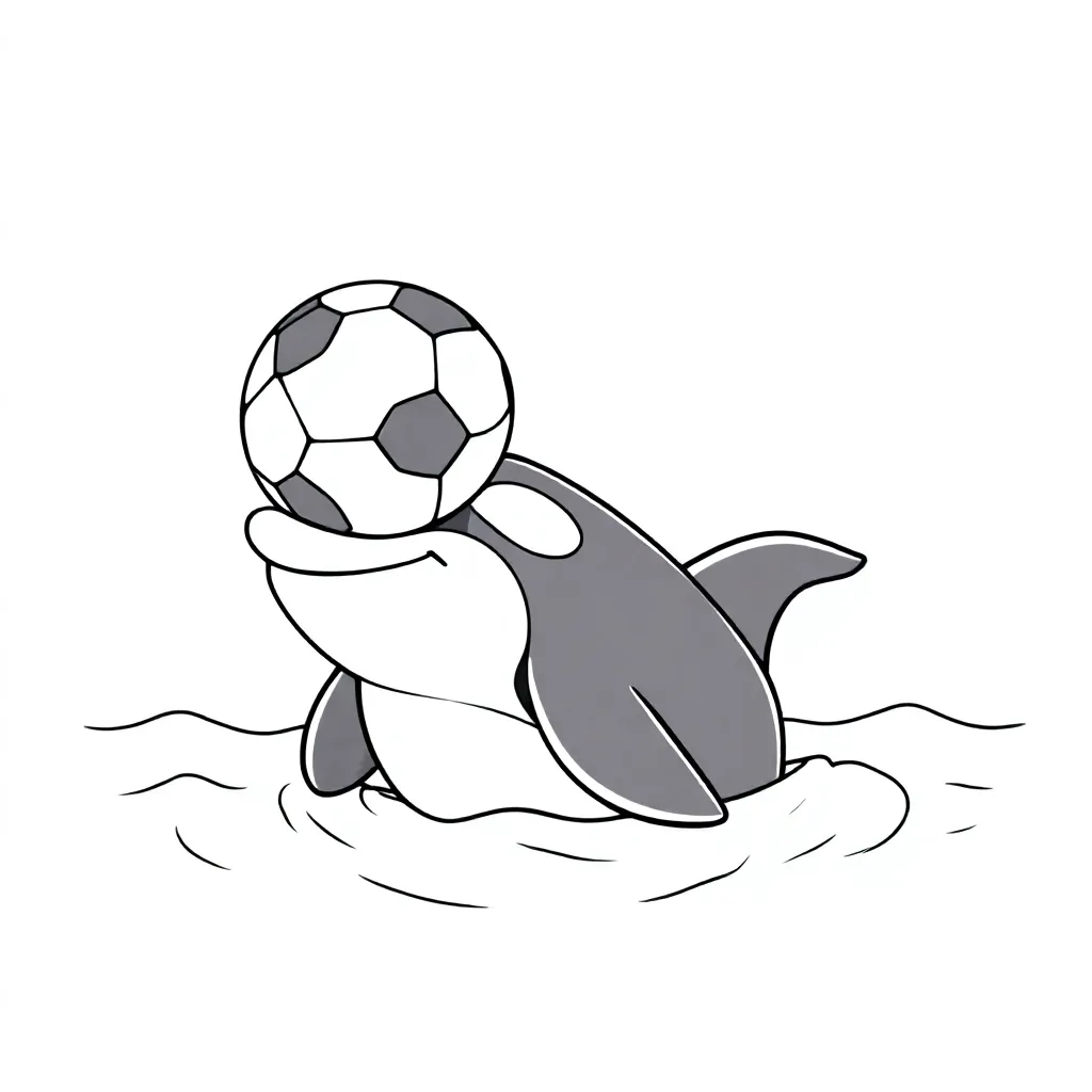 orka met voetbal