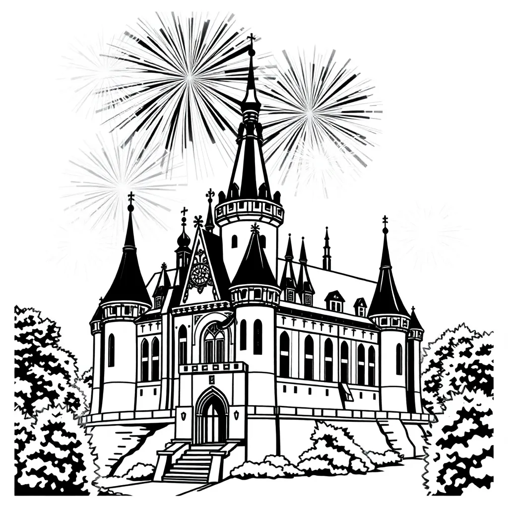 Oud Nieuw Vuurwerk Feestelijk Traditie coloring page for children