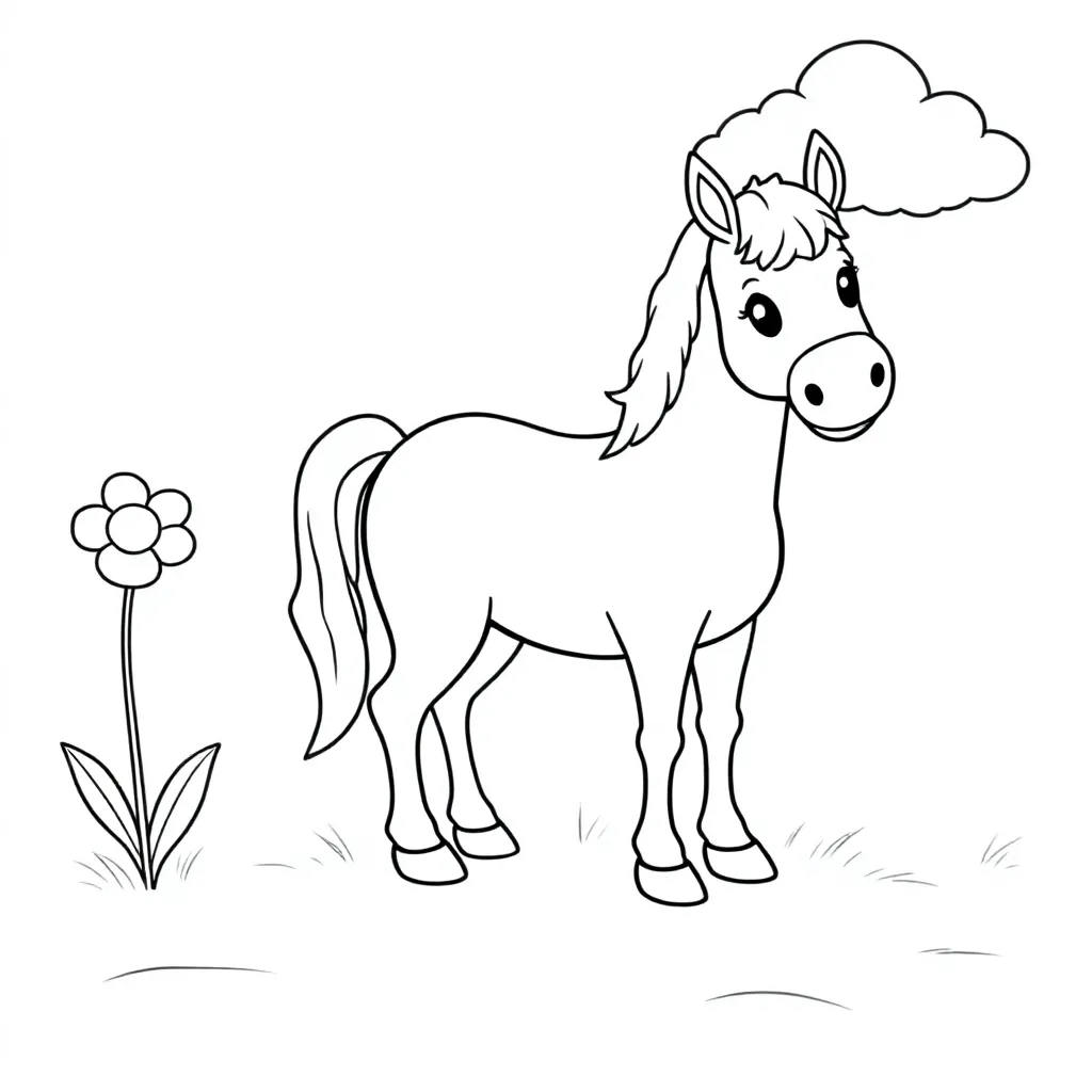 paard kleurplaat voor kinderen