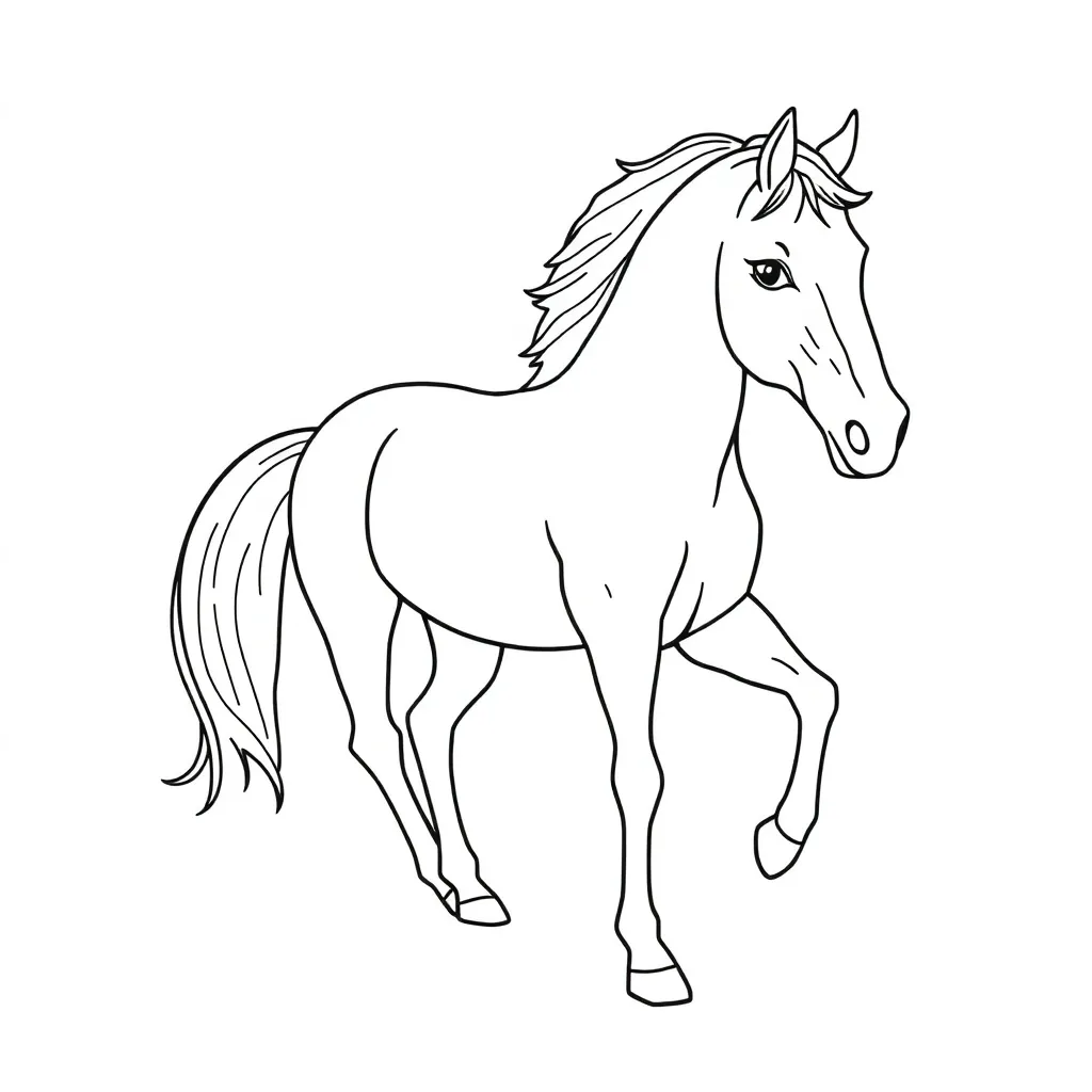 Plantilla de colorear gratis Potro de granja Dibujo creativo Plantilla de colorear caballo