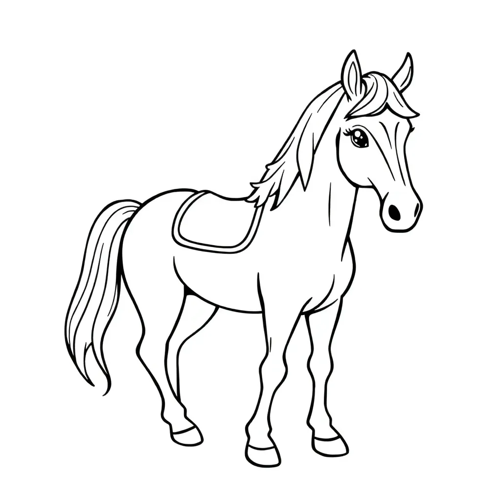 Paard Veulen Boerderij Natuur Creatief coloring page for children