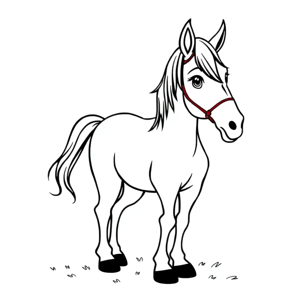 Free Horse Foal Farm Animal Coloring Page