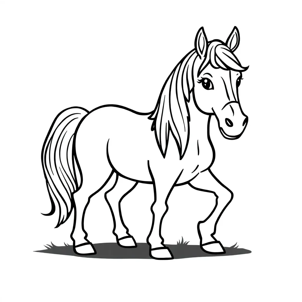 Feuille de coloriage gratuite Cheval Poulain Ferme Nature Animaux Feuille de coloriage pour