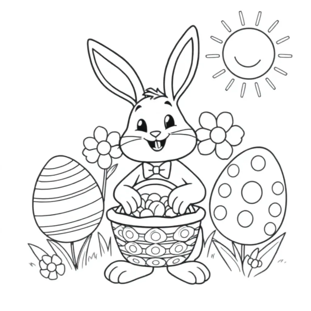 paasfeest kleurplaat voor kinderen