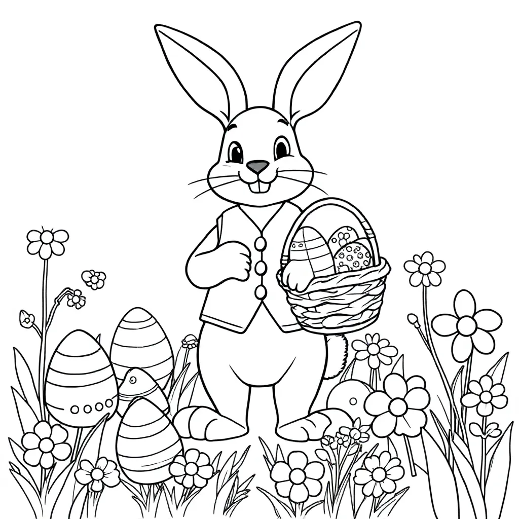 Paashaas coloring page for children