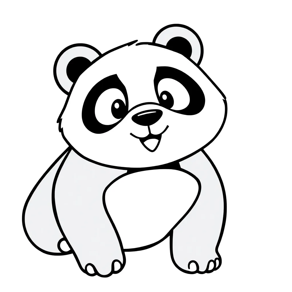 Feuille de coloriage Panda gratuit Adorable Noir et blanc Nature Feuille de coloriage pour