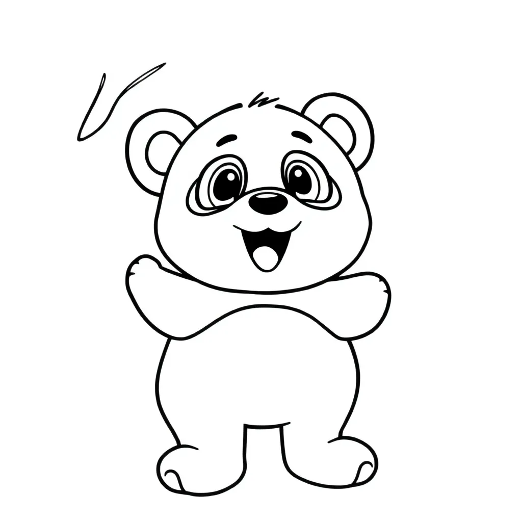 Panda Schattig Zwart Wit Dieren coloring page for children
