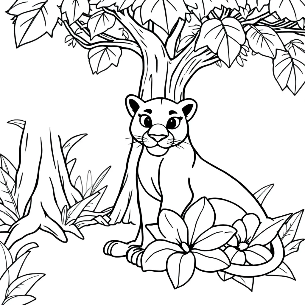 Panters coloring page for children