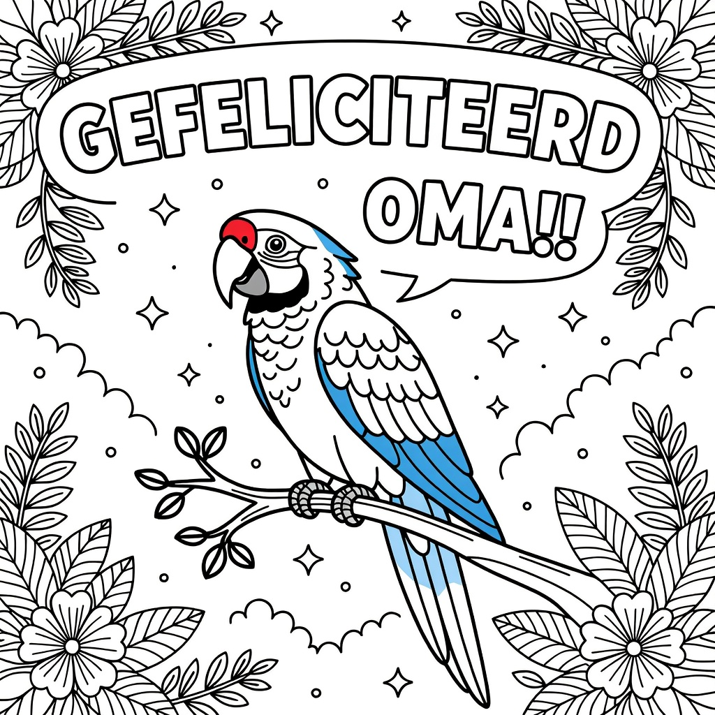 papegaai coloring page for children