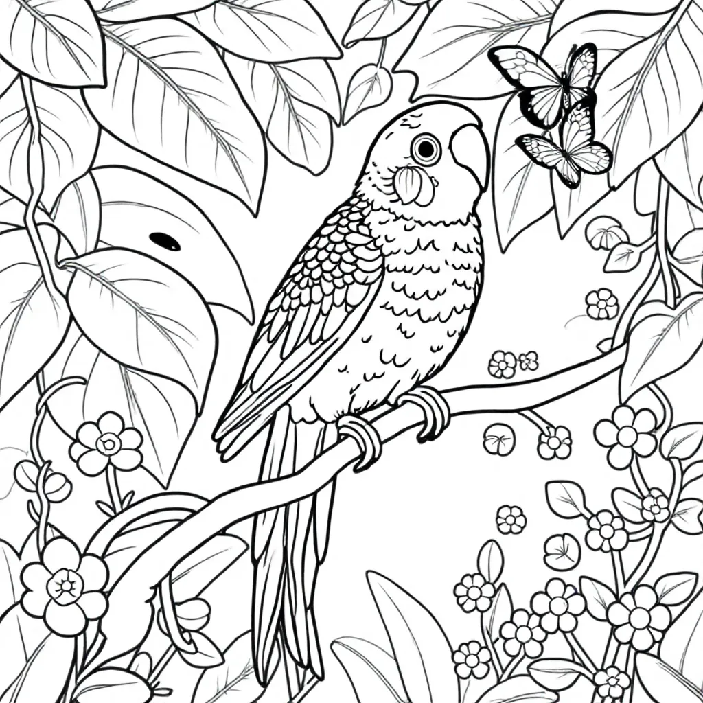 Parkiet coloring page for children