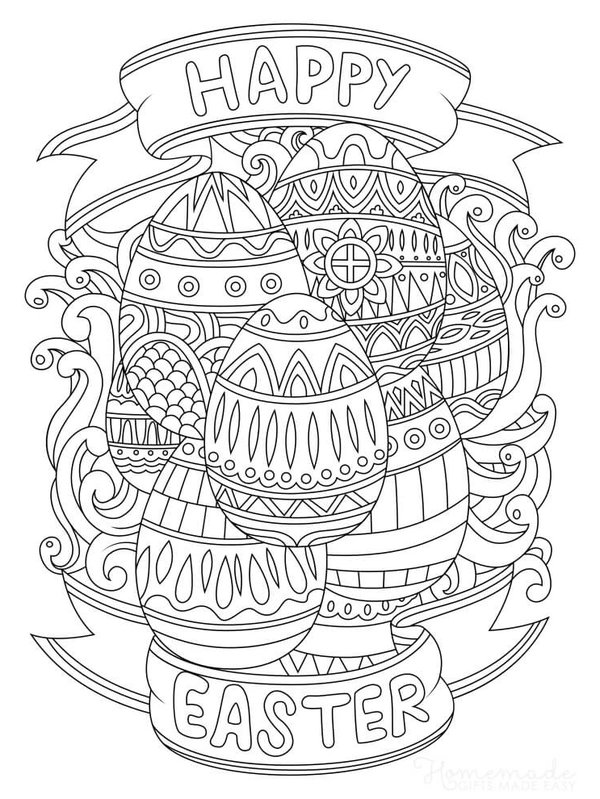 Pasen Paas Eieren Gedetailleerd coloring page for children