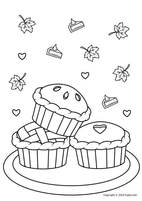 Pasteles De Accion De Gracias coloring page for children