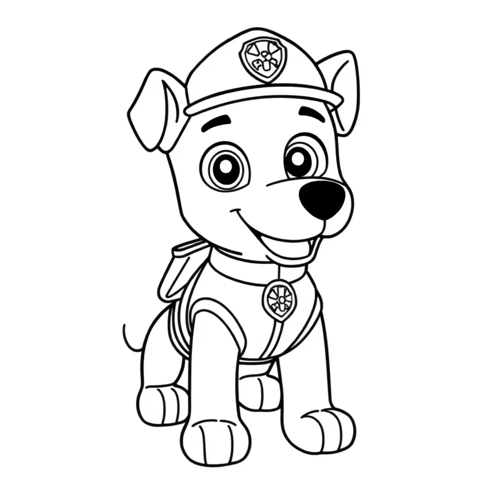 Plantilla de Coloreado Gratis Paw Patrol: Aventura de Rescate de Perros de Dibujos Animados