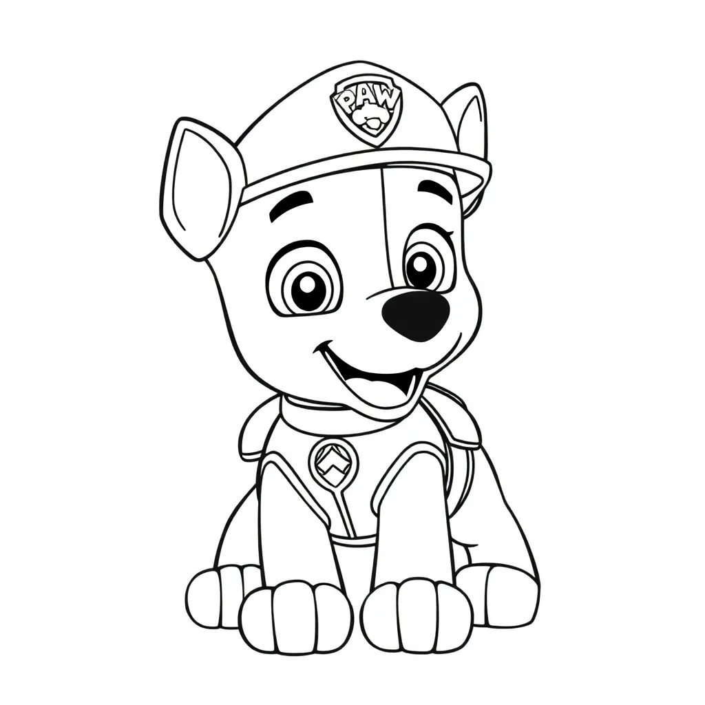 Plantilla de Coloreado Gratis Paw Patrol: Aventura de Rescate de Perros de Dibujos Animados