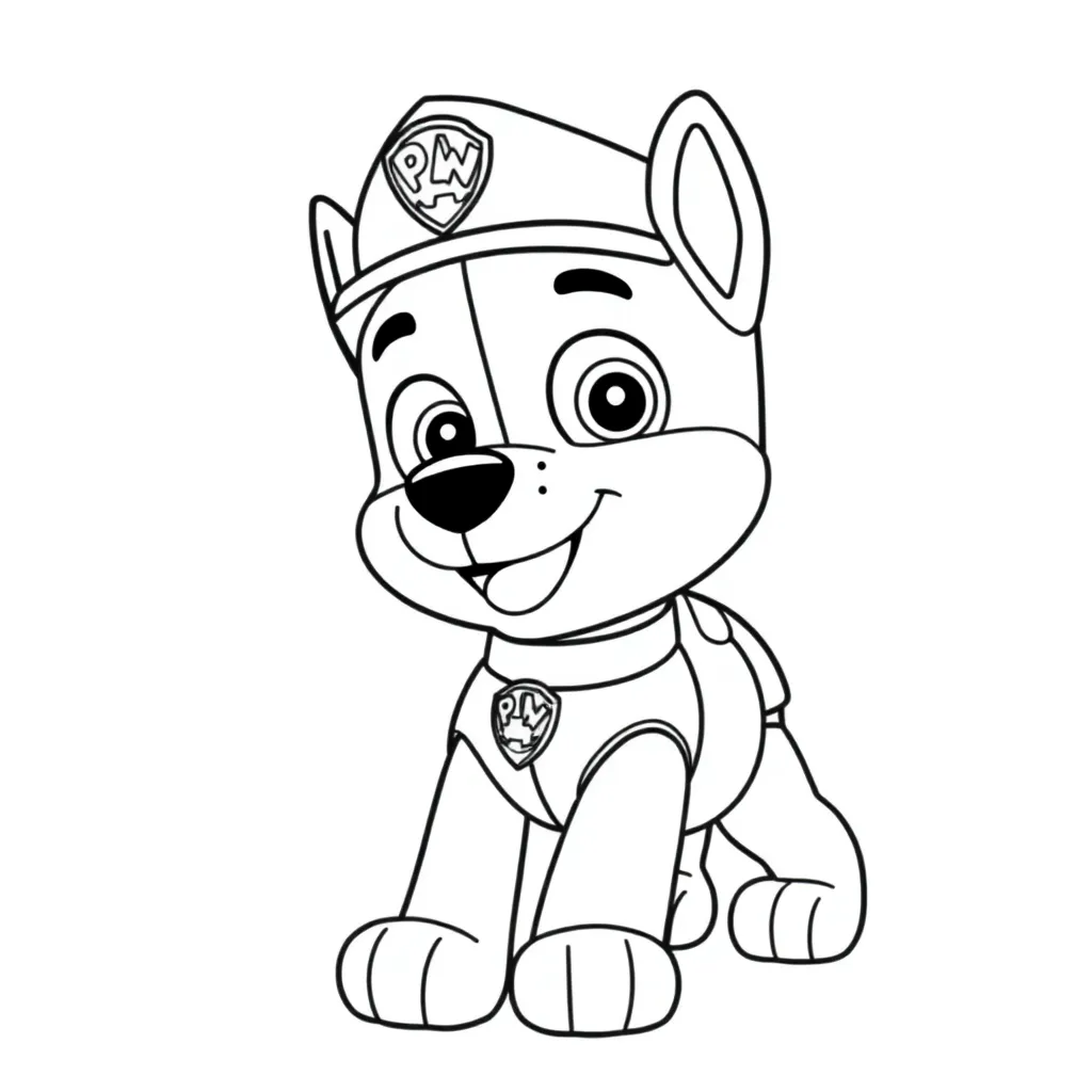 Plantilla de Coloreado Gratis Paw Patrol: Aventura de Rescate de Perros de Dibujos Animados
