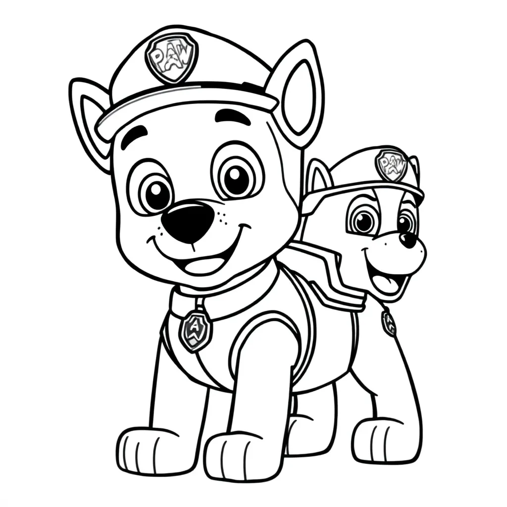 Plantilla de Coloreado Gratis Paw Patrol: Aventura de Rescate de Perros de Dibujos Animados