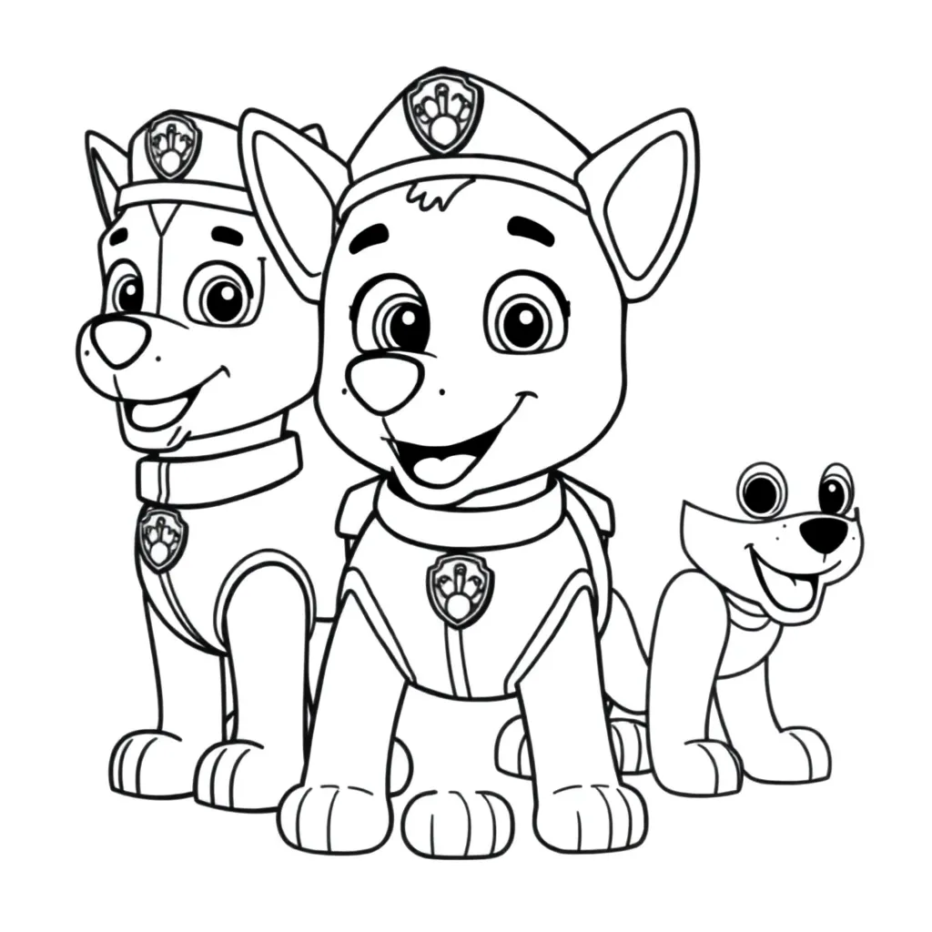 Plantilla de Coloreado Gratis Paw Patrol: Aventura de Rescate de Perros de Dibujos Animados