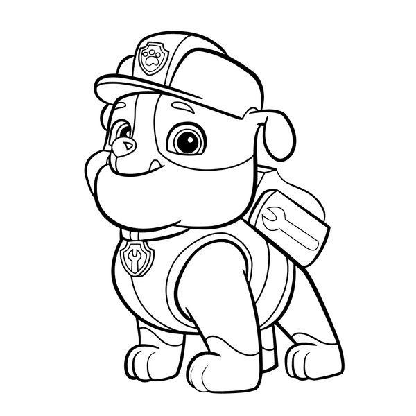 Plantilla para colorear Paw Patrol Rubble