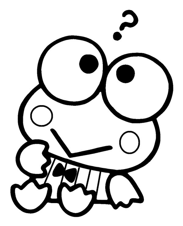 Plantilla de colorear Pensamiento Keroppi