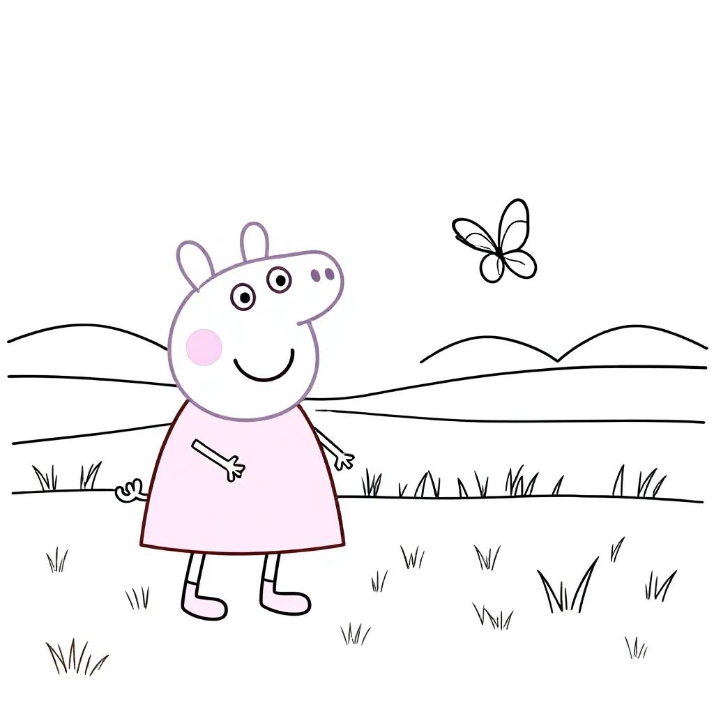 Feuille de coloriage gratuite Peppa Pig pour enfants