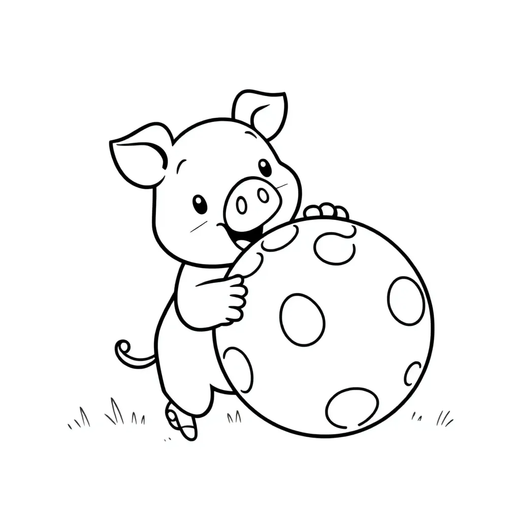 Peppa Pig Varkentje Bal Vrolijk Kinderen coloring page for children
