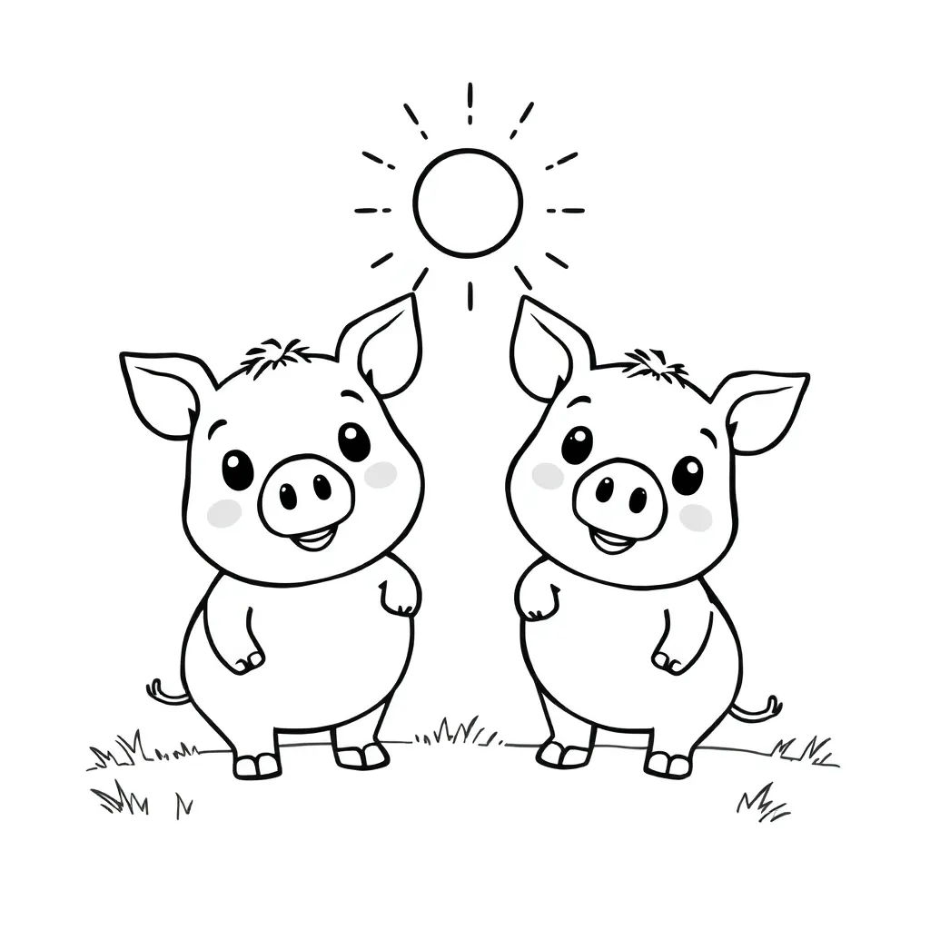Peppa Varkens Familie Cartoon Kindertekening coloring page for children