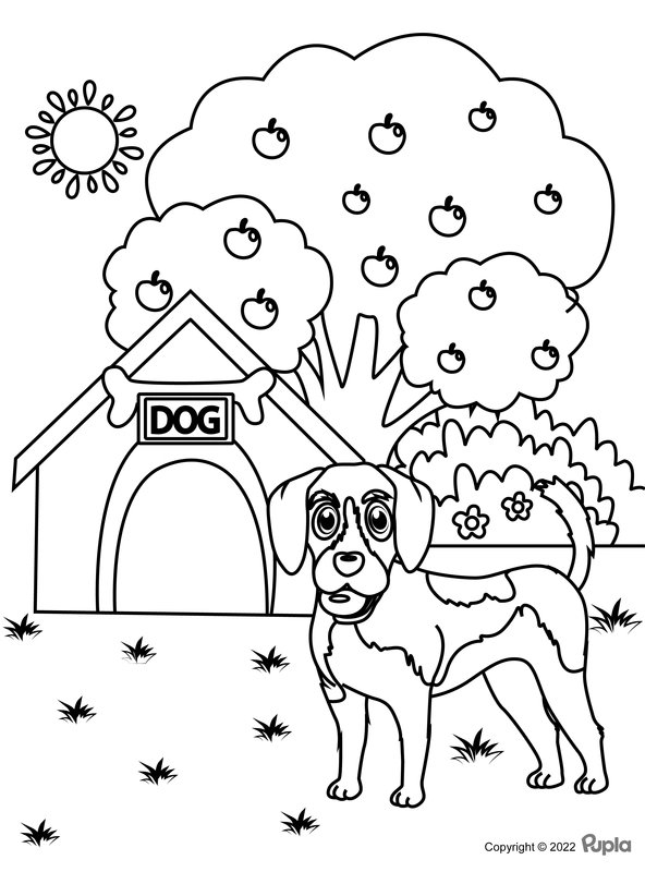 Perrera Y Appletree coloring page for children