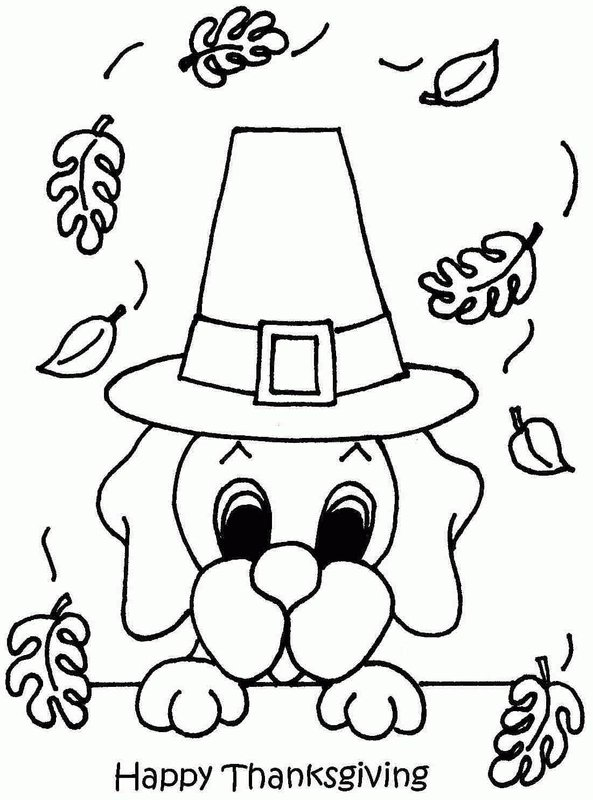 Perro De Accion De Gracias coloring page for children
