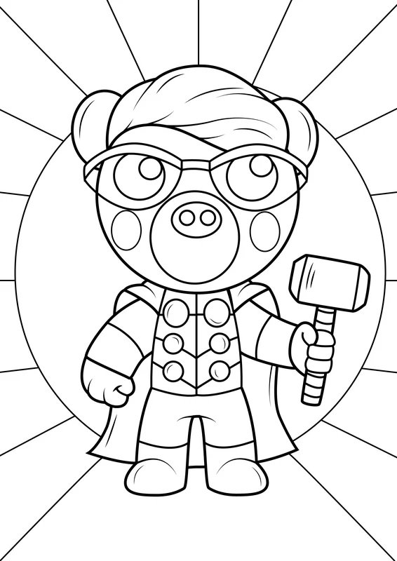 Personaje Roblox Con Martillo coloring page for children