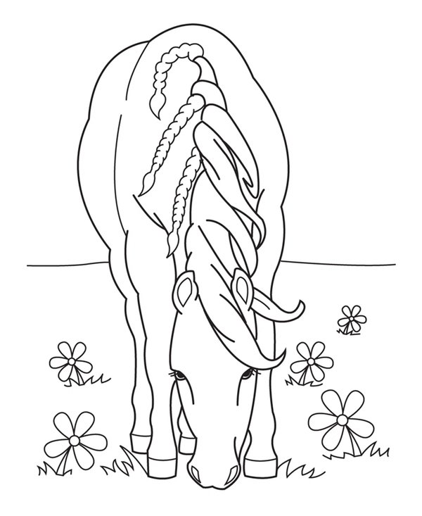 Pferde Grast coloring page for children