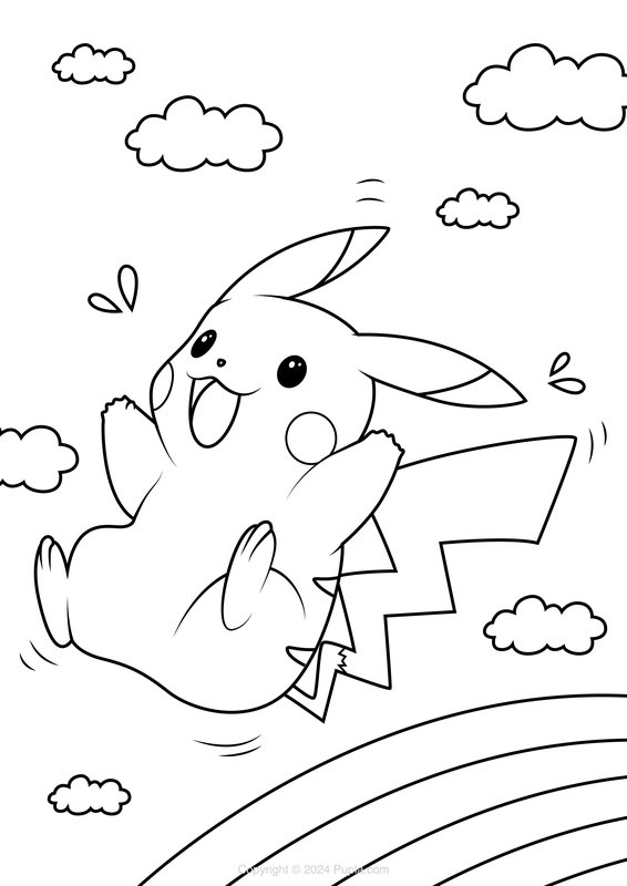 Pikachu Arco Iris coloring page for children