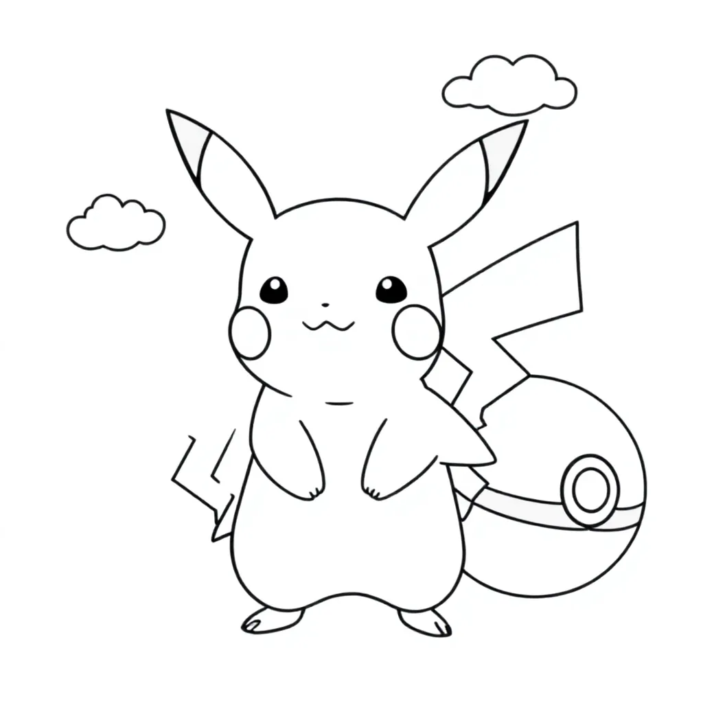 Pikachu coloring page for children