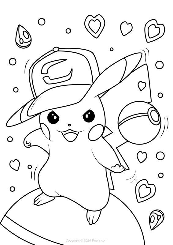 Pikachu wütend coloring page for children