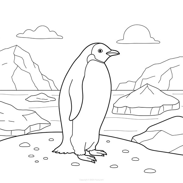 Pinguïn op de Zuidpool coloring page for children