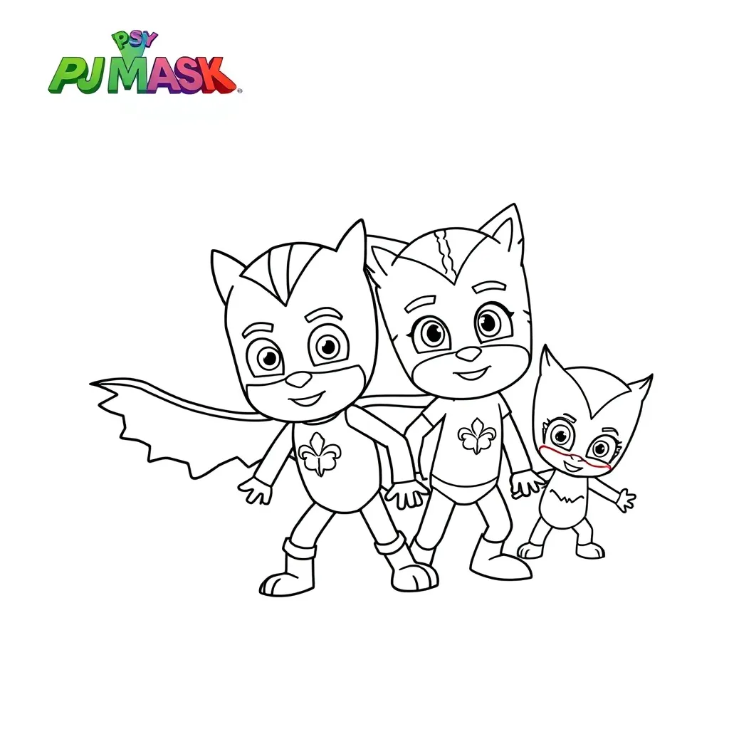 Pj Masks Superheld Kindertelevisie Cartoon Avontuur coloring page for children