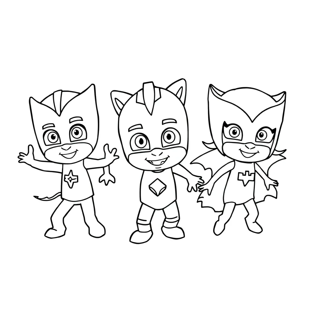Pj Masks Superheld Kindertelevisie Cartoon Avontuur coloring page for children