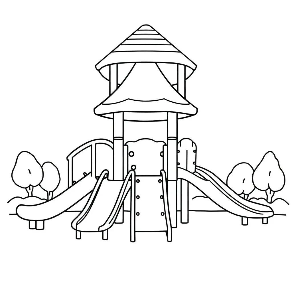 Playground coloring page for children