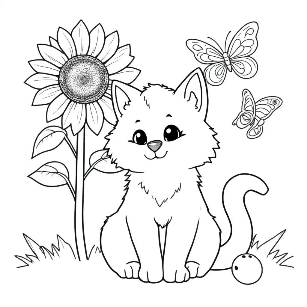 Feuille de coloriage gratuite chat Feuille de coloriage pour enfants
