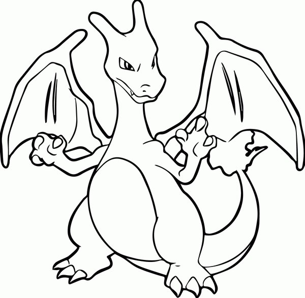 Pokemon Charizard coloring page for children