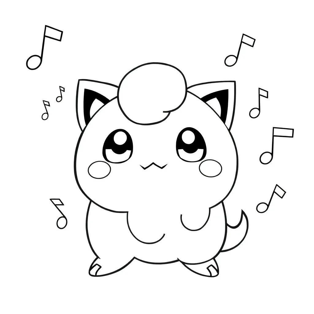 Pokemon Jigglypuff Muziek Kindvriendelijk Creatief coloring page for children
