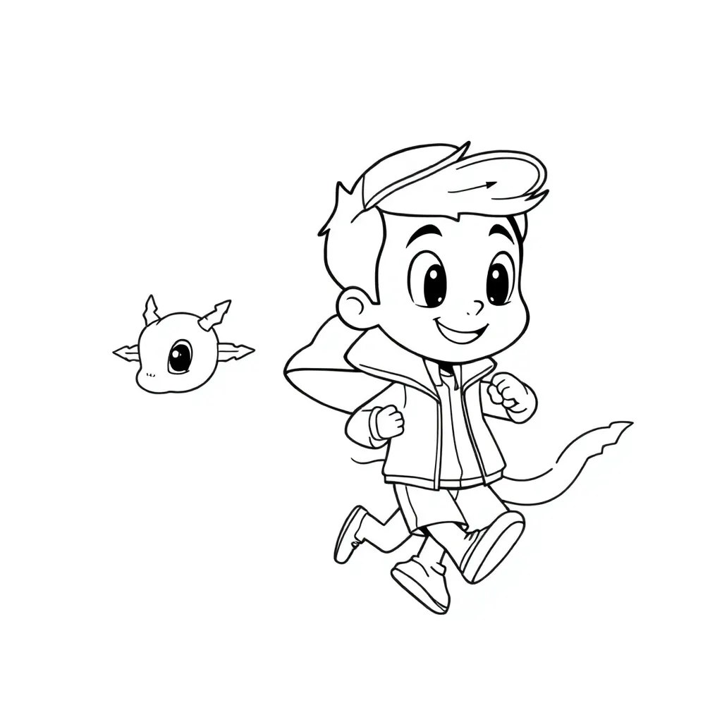 Pokemon Trainer Elektrisch Avontuur Kindvriendelijk coloring page for children