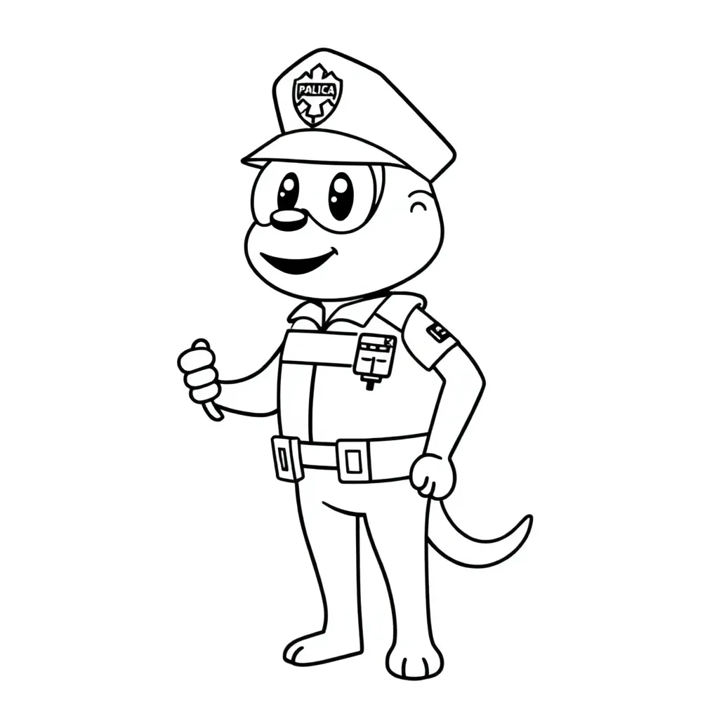 Politie Agent Uniform Beroep Voertuig coloring page for children