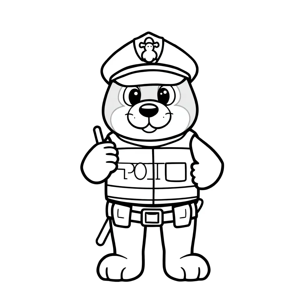Politie Uniform Kinderen Creatief Beroepen coloring page for children