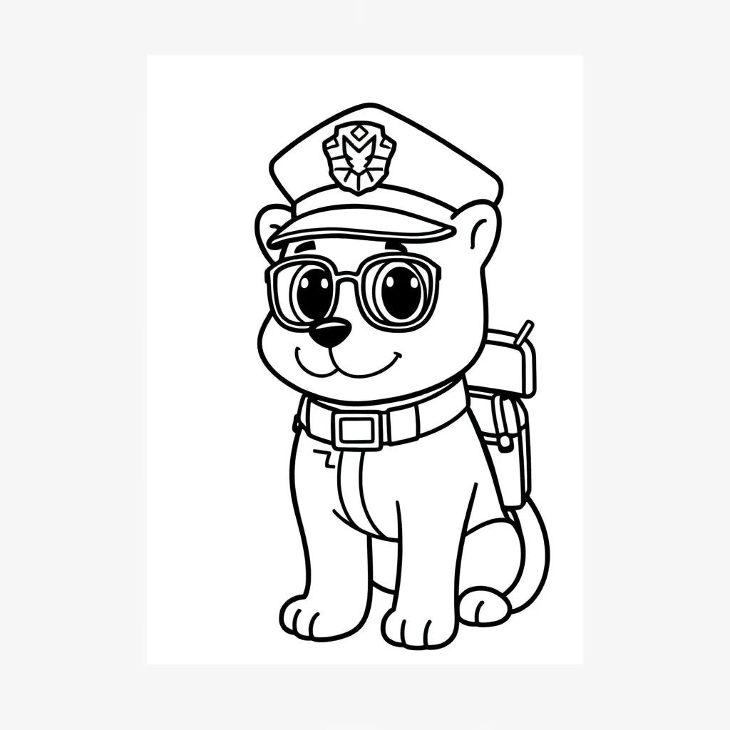 Politie Voertuig Agenten Beroepen Veiligheid coloring page for children