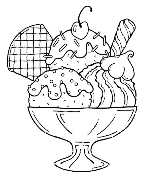 Postre Helado coloring page for children