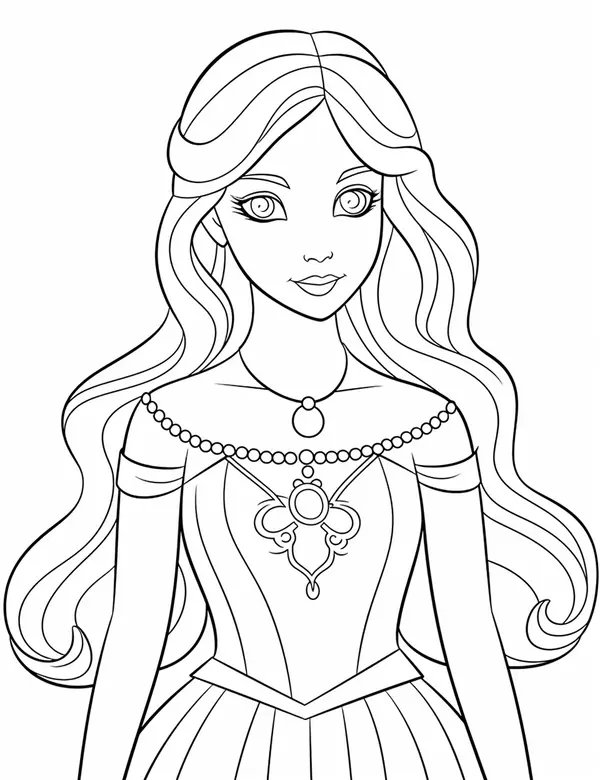 Princesa Con Collar coloring page for children