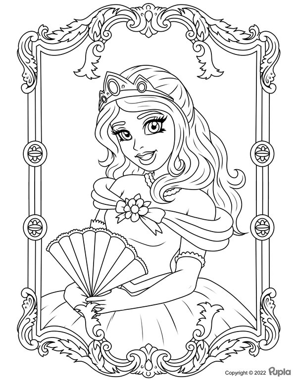 Princess Mirror coloring page for children
