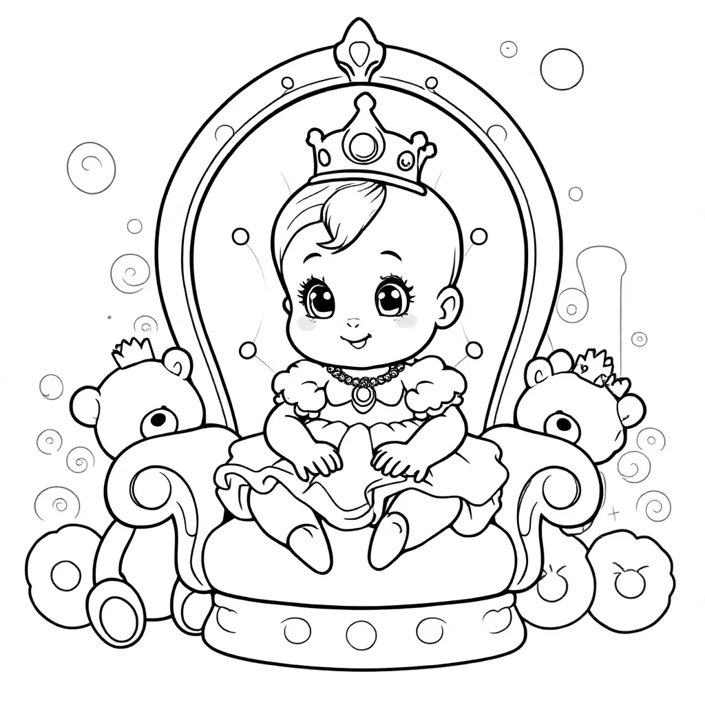 Feuille de coloriage Princesse Bébé Gratuite Feuille de coloriage pour Enfants